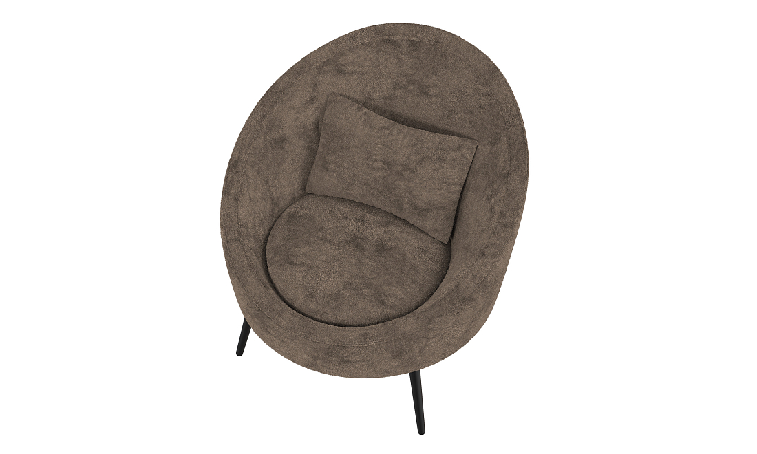 Каро / Кресло для отдыха велюр Панда браун шоколад